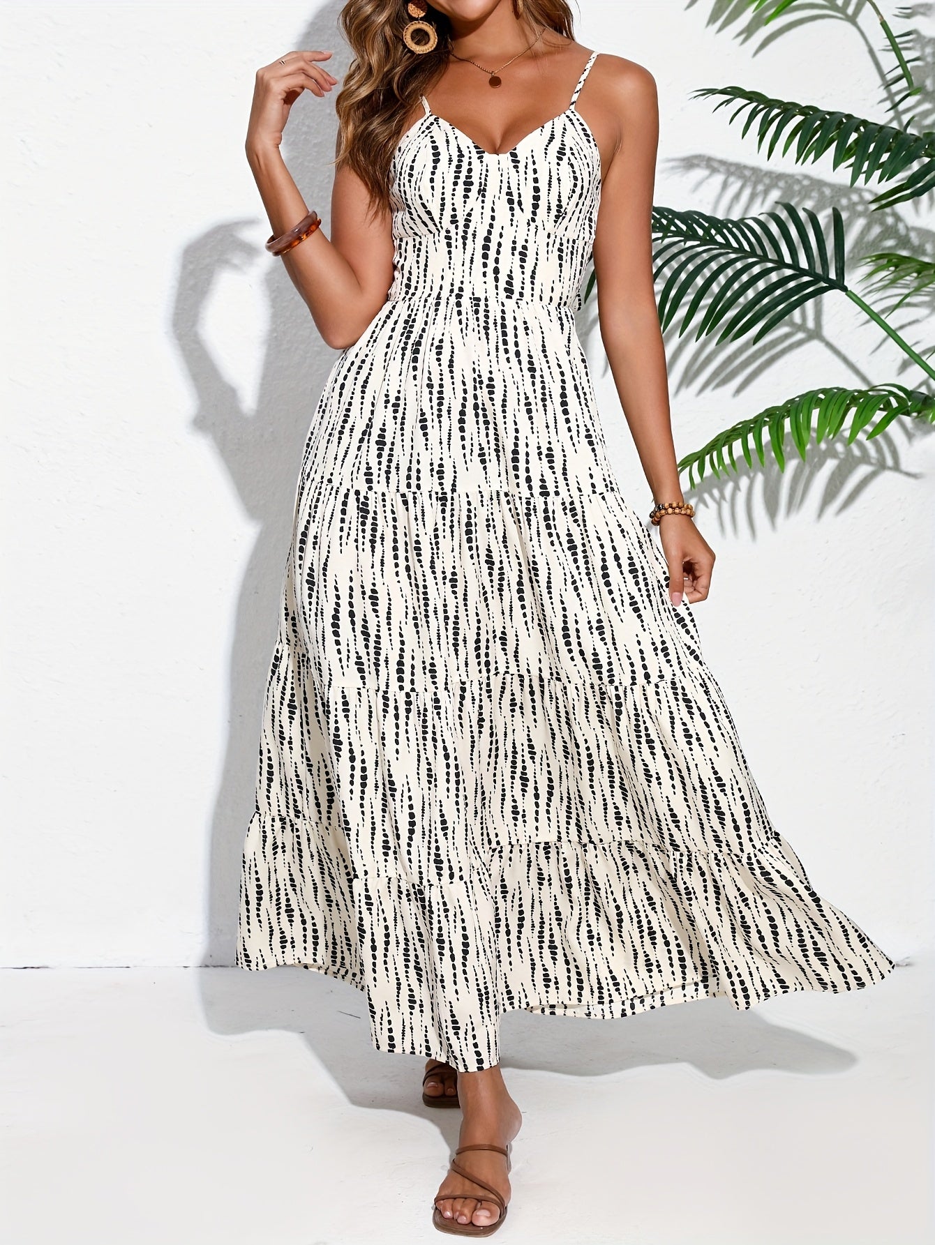 Bohemian Style Strappy Back Tie-Wrap Dress