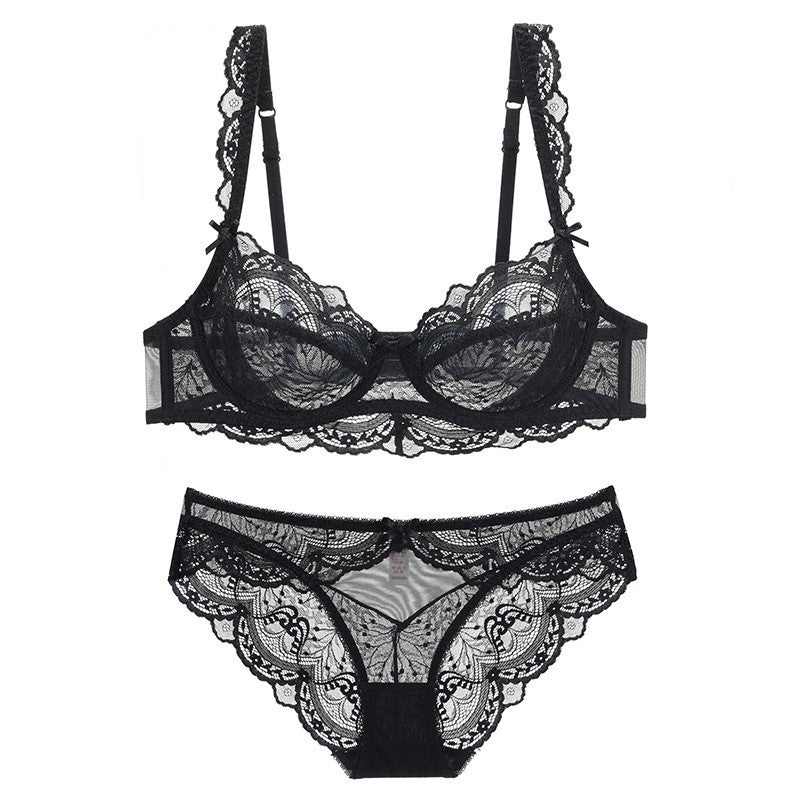 Elegant Lace Bra & Panty Lingerie Set French White Lace Bra Set