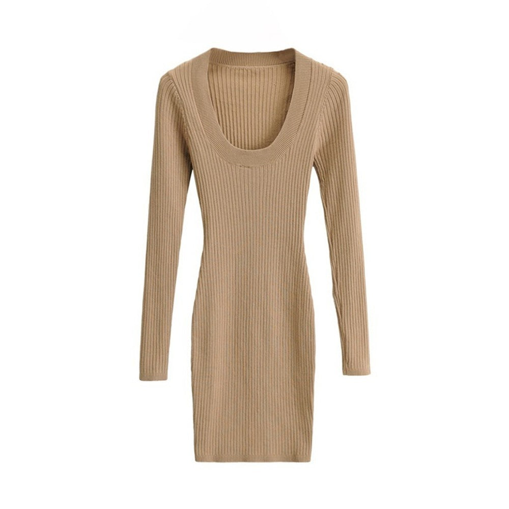 French Slim Knitted Dress Slim fit Bodycon Dress Women's