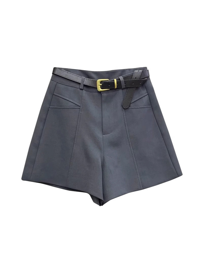Fashionable Elegant Slimming High Waist Black Casual Shorts