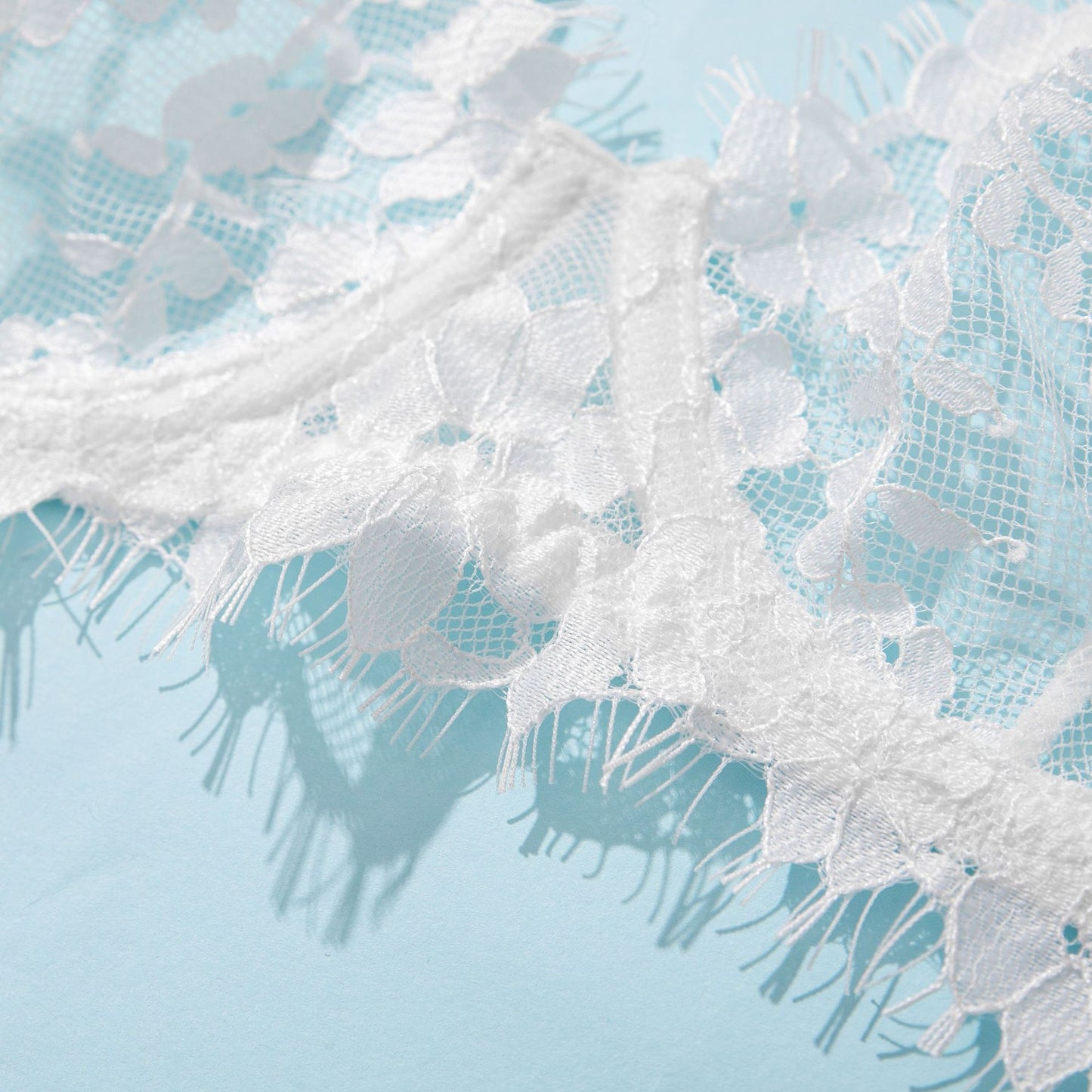 Sexy Elegant White Lace Lingerie Set - Bra, Thong & Garter Lace Through Garter Bra Suit Women