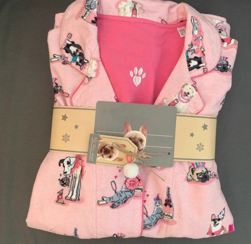 Soft Cotton Blend Dog Lover's Pajama Set Women's Korean-style Cartoon Printed Pajamas