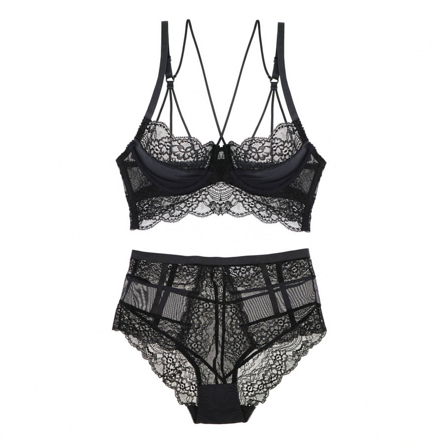 Provocative See-Through Lace Bodysuit Beauty back bra set