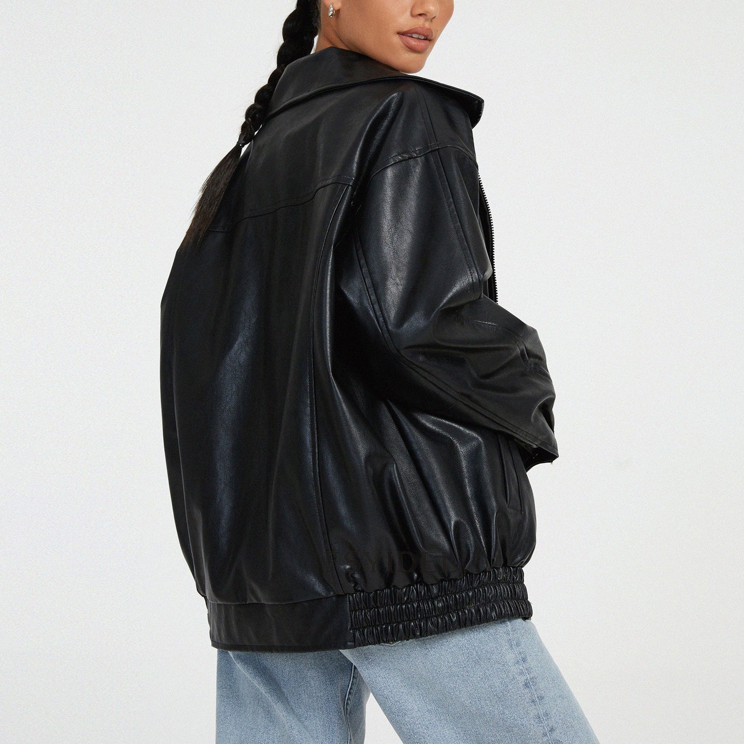 Leather Coat Locomotive Style Top For Women's