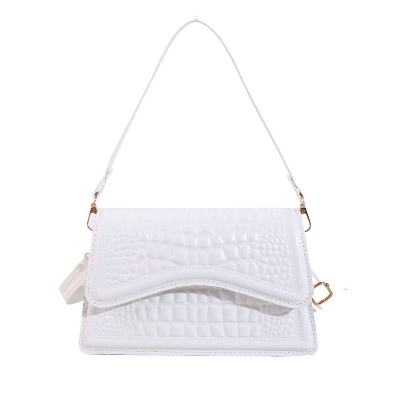 Croc-Embossed Mini Handbag – Bold Colors, Big Style Pattern Shoulder Commuter Western Style Messenger Bag