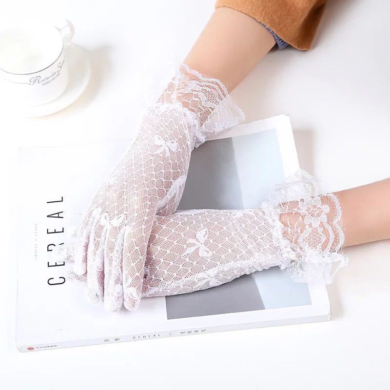 Wedding Dress Short Sunscreen Lace Lace Bow Gloves