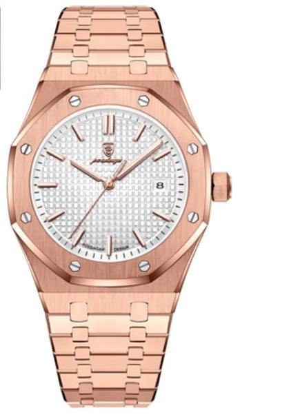 Elegant Analog Wristwatch with Date Display for Men & Women Waterproof Fashion Business Trend Luminous Calendar Watch