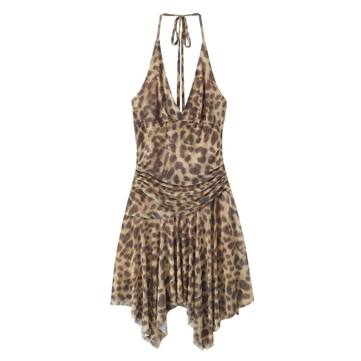 American Retro Hot Girl Sexy Leopard Print Dress