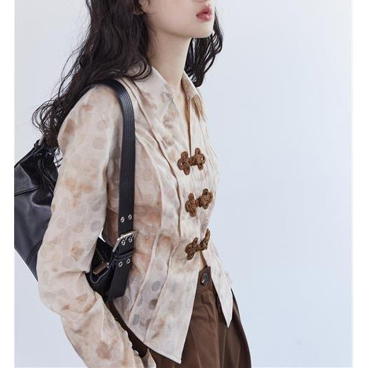Slim-fit Top With Special-interest Design Buckle