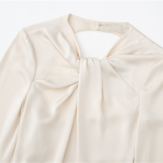 European And American Style Backless Satin Textured Dresses For Women