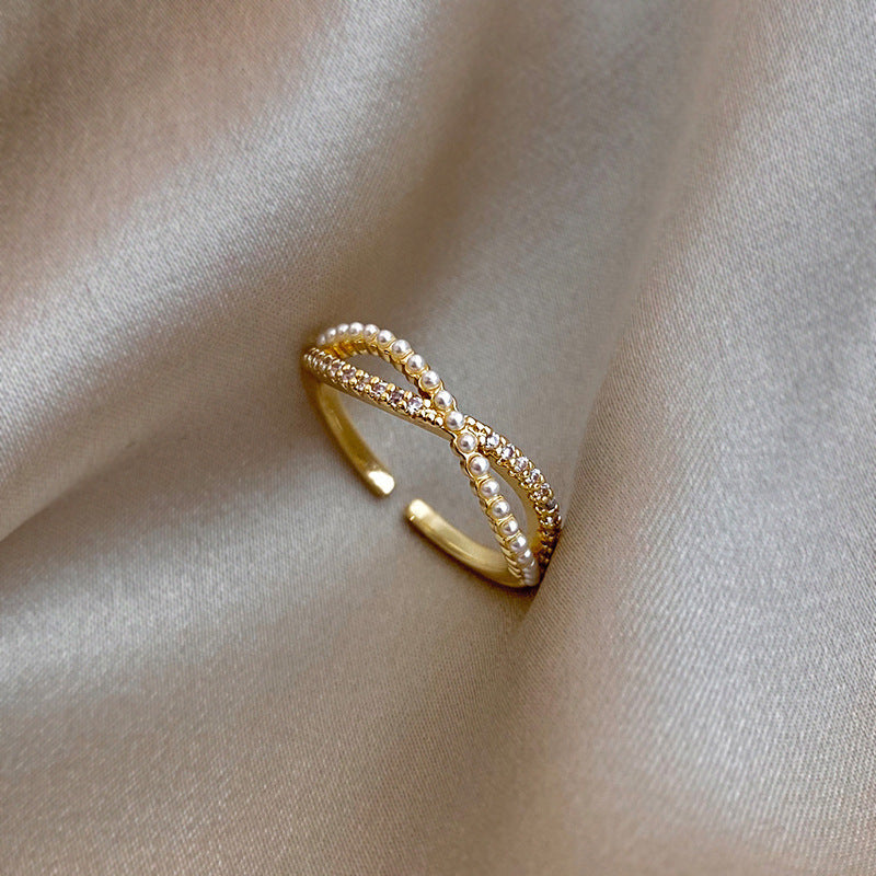 Woven Twist Net Celebrity Ring Women