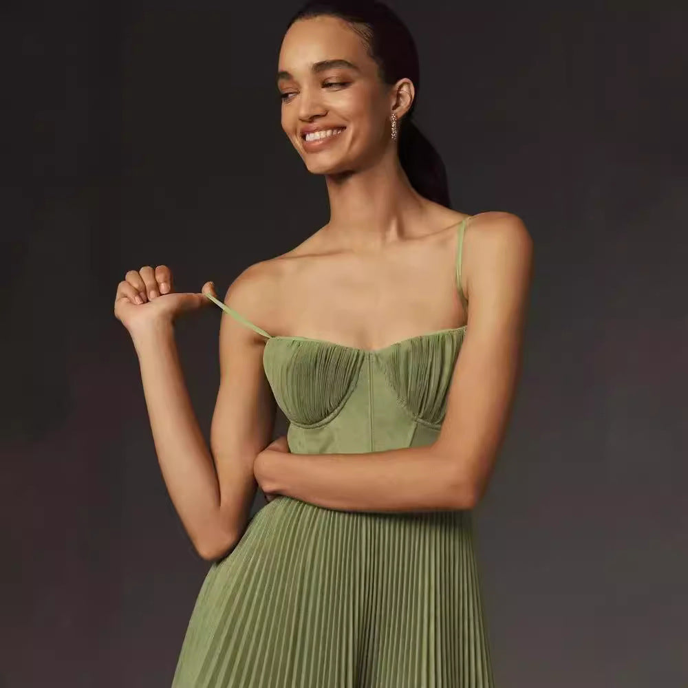 Sling Backless Sleeveless Slim Fit Dress For Women's