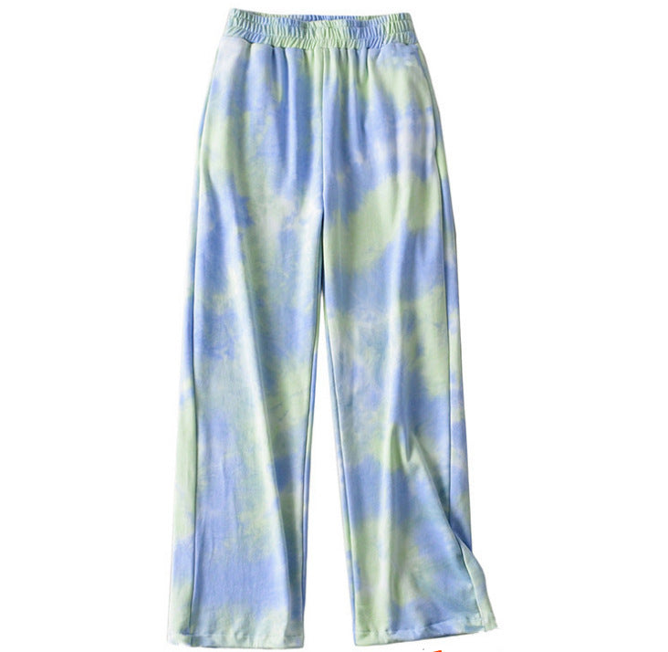 Vibe Wave Printed Lounge Pants – Unapologetically Bold Tie Dye Wide Leg Pants New Women's Nine-quarter Pants