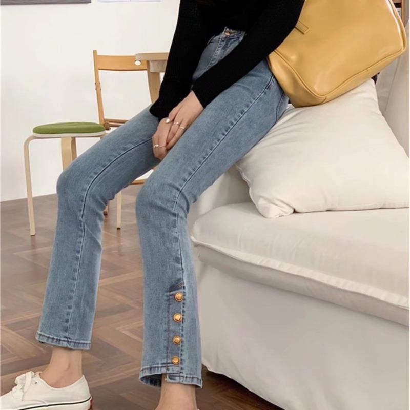 Side Button Slim Jeans – Chic, Modern, and Effortlessly Cool High Waist Slimming Retro Jeans For Women