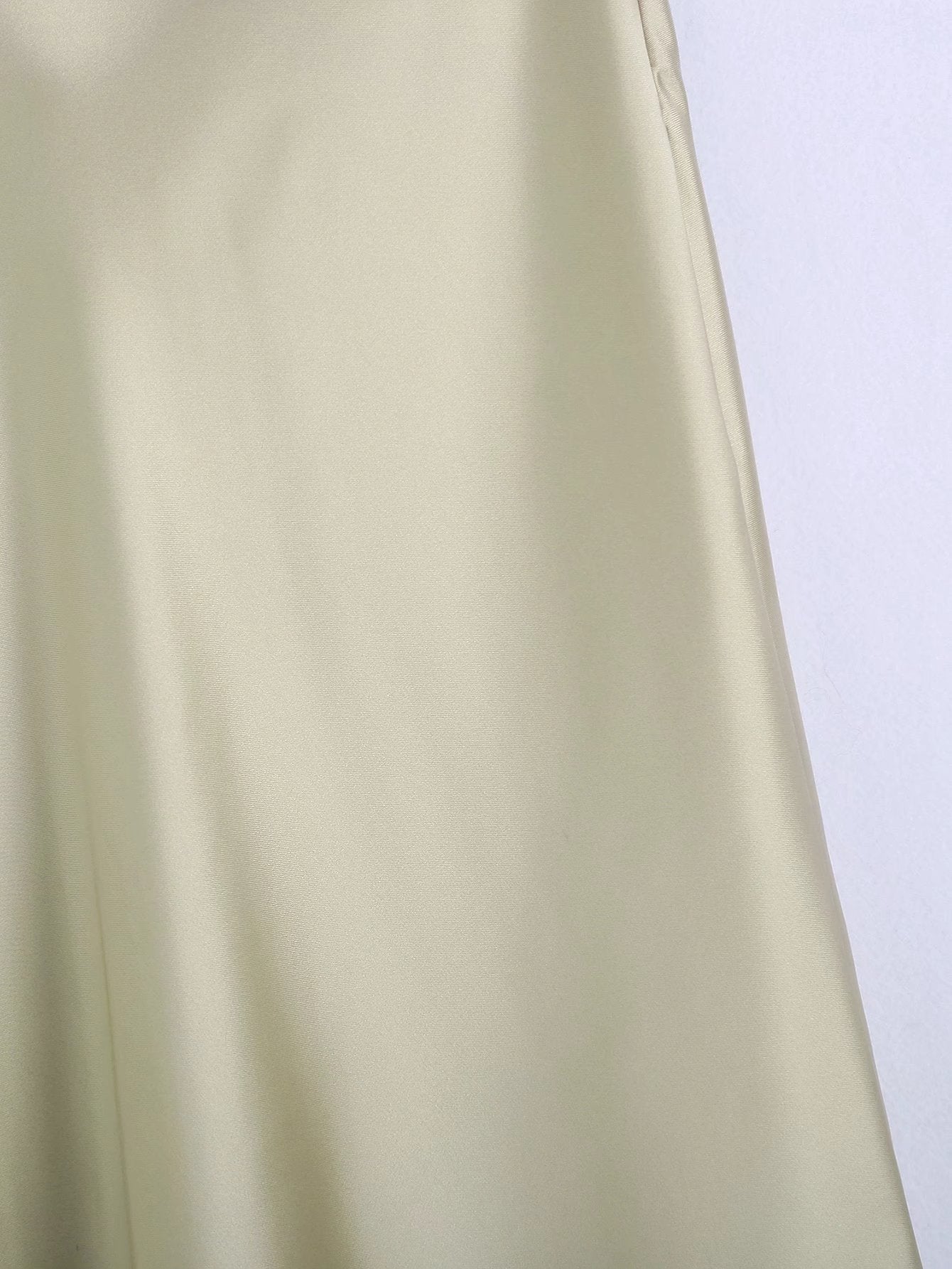 High Waisted Silk Satin Midi Skirt