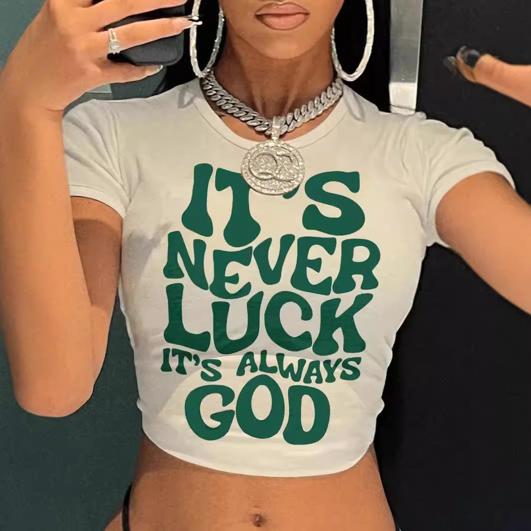 Retro Slim Fit Street Cool Casual Short Top For Women