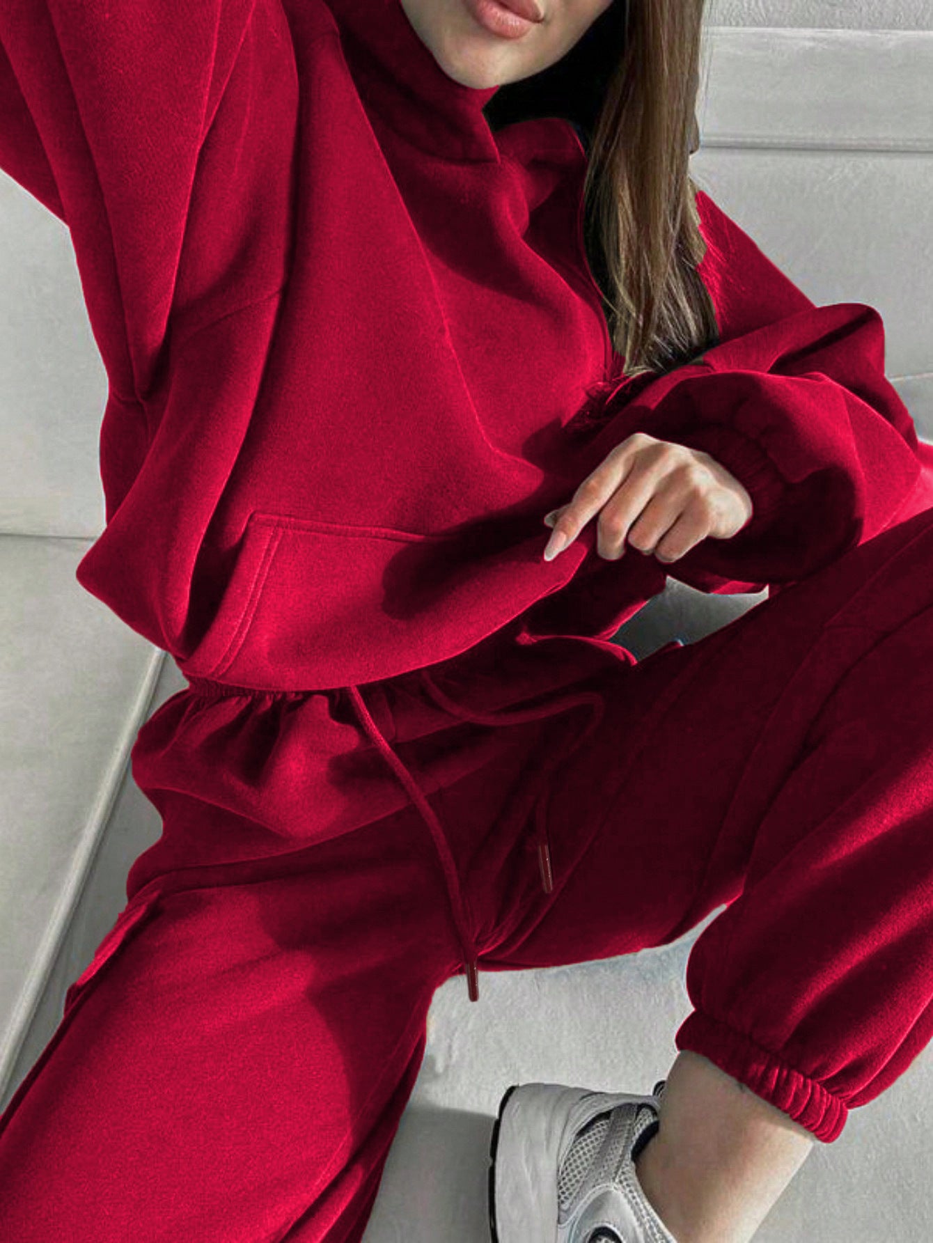 Solid Color Fashion Sports And Leisure Sweater Suit