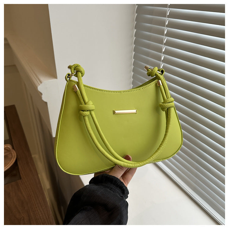 Stylish Minimalist Design Crescent-Shaped Purse Women's High-end Hand-held Armpit Small Square Bag