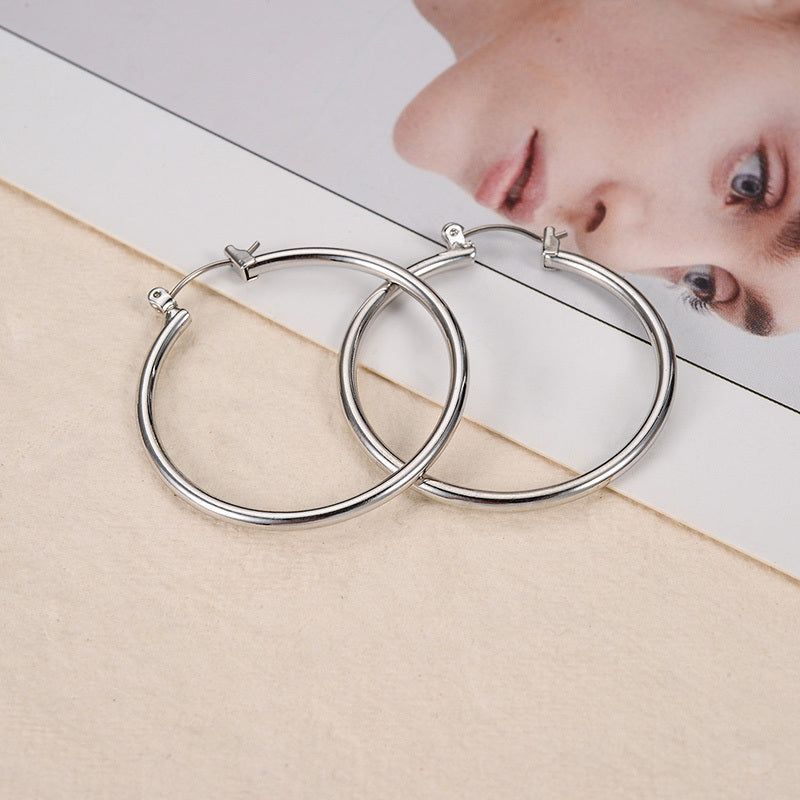 European And American Temperament Ring Gold And Silver Earrings Fashion
