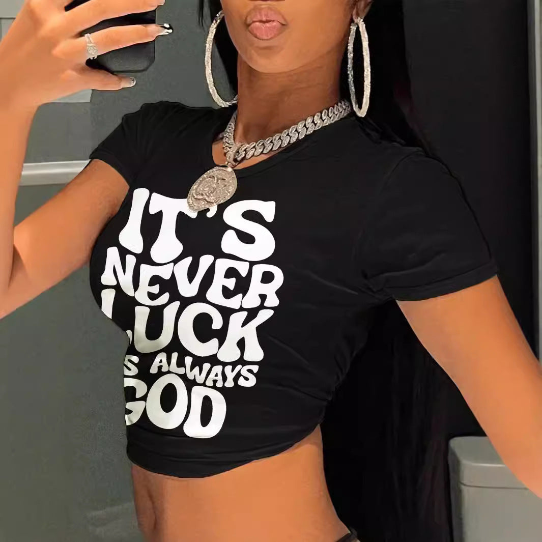 Retro Slim Fit Street Cool Casual Short Top For Women