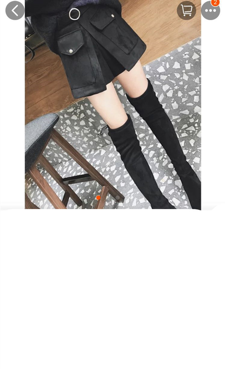 Suede Shorts Women Slim Pants