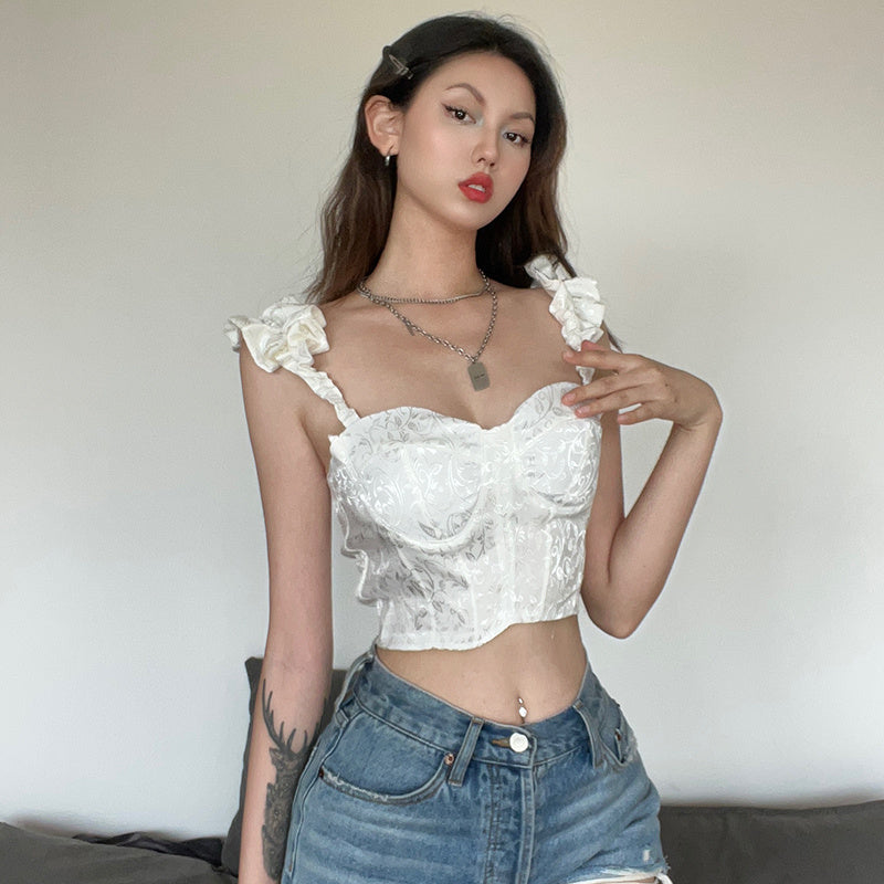 Slim Fit Strapless Backless Crop Top For Women's