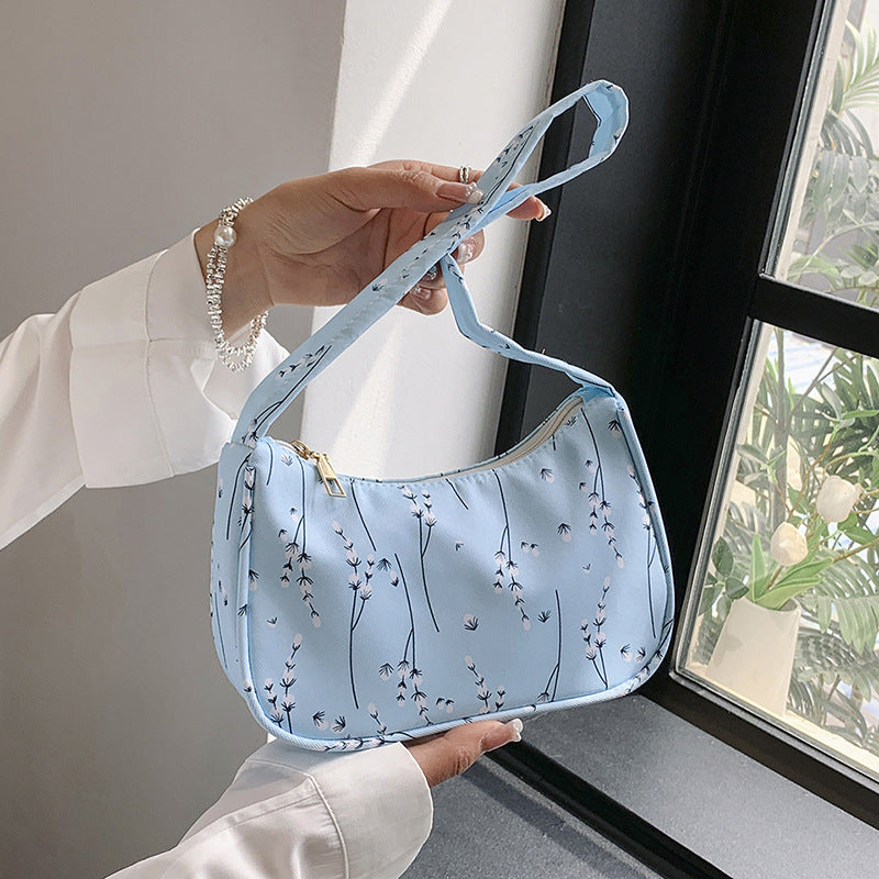 Blossom Mini Shoulder Bags – Soft Pastel Florals with a Touch of Whimsy Simple Nylon Bag Women's Fashion Shoulder Bag