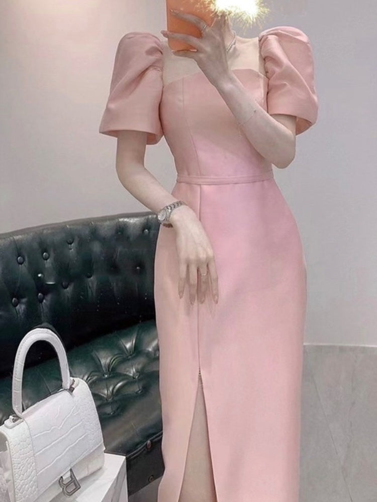 Imperial Light Mature Bubble Sleeve Dress
