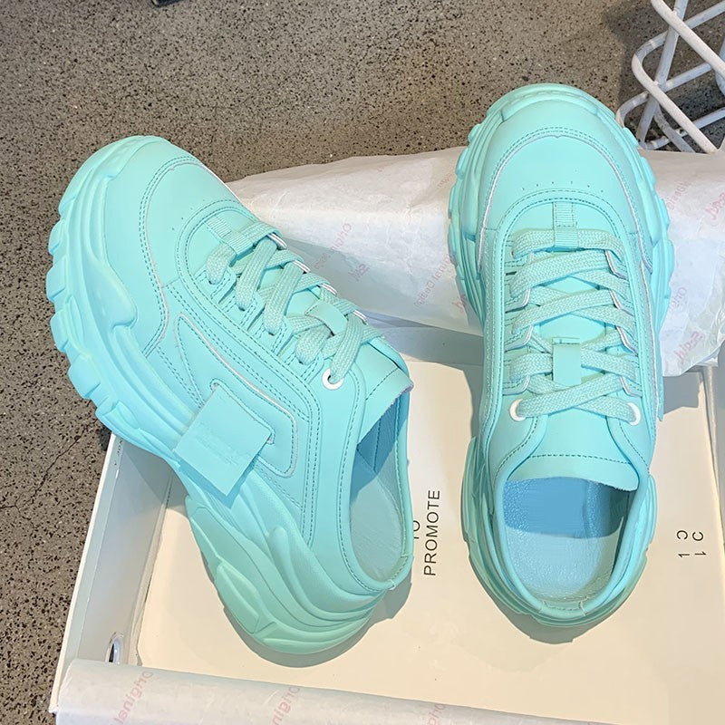 Sponge Cake Thick Bottom Lazy White Women Shoes Ins Dad Shoe Trend