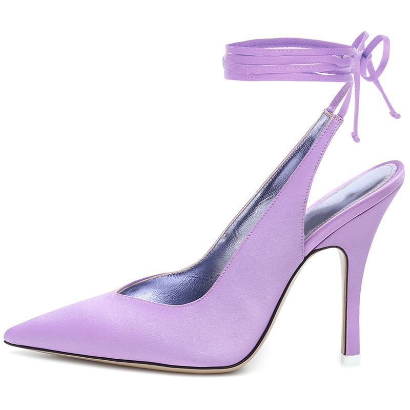 Colorful Satin high-heeled sandals