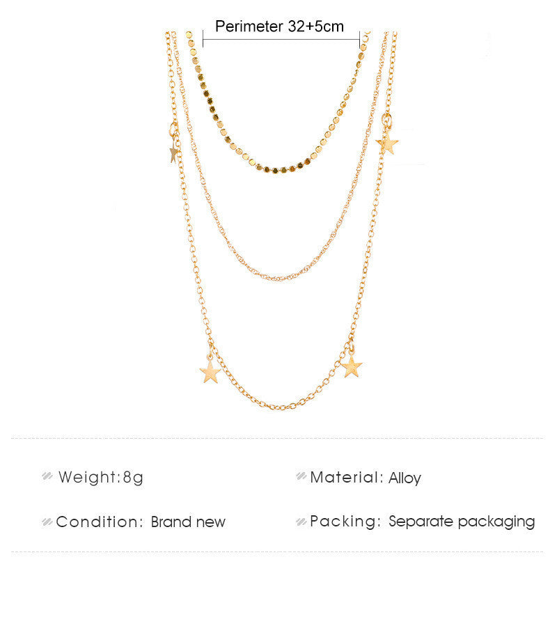 Vintage Metal Clavicle Chain Fashion Stacked Sweater Chain