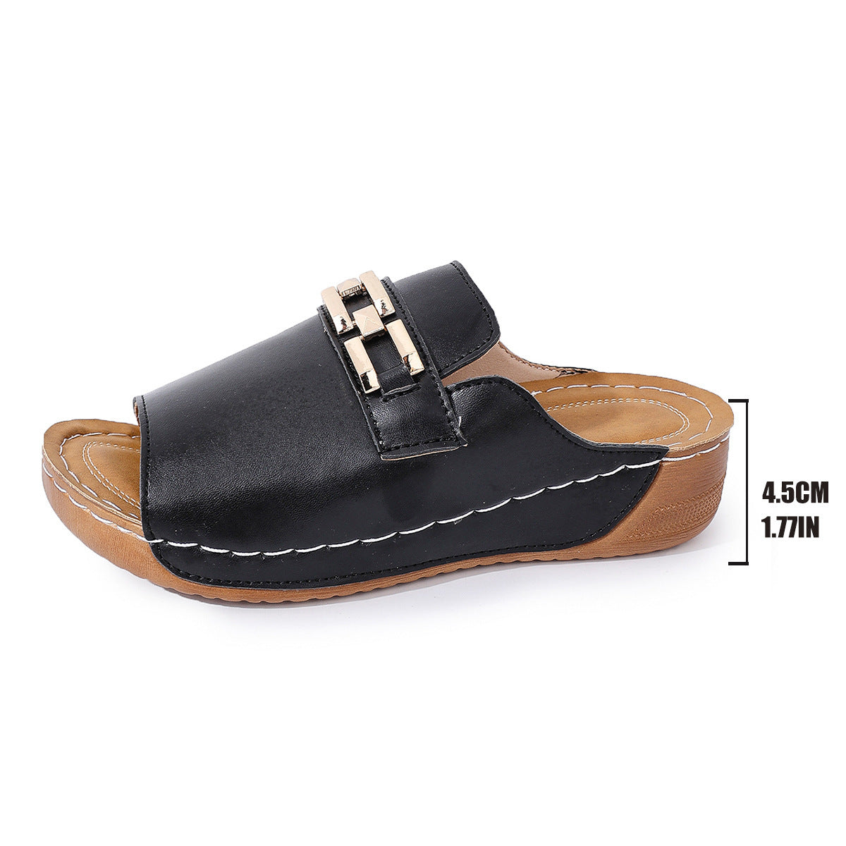 Versatile Everyday Vacation Flat Shoes with Buckle Design