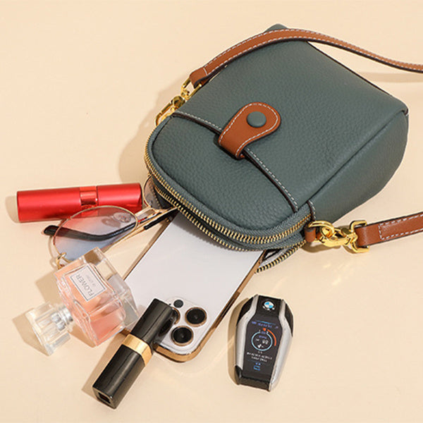 Mini Crossbody Bag – Sleek, Stylish & Surprisingly Spacious Lychee Pattern Mobile Phone Bag Small High Quality Leather Crossbody Bags For Women Wallet