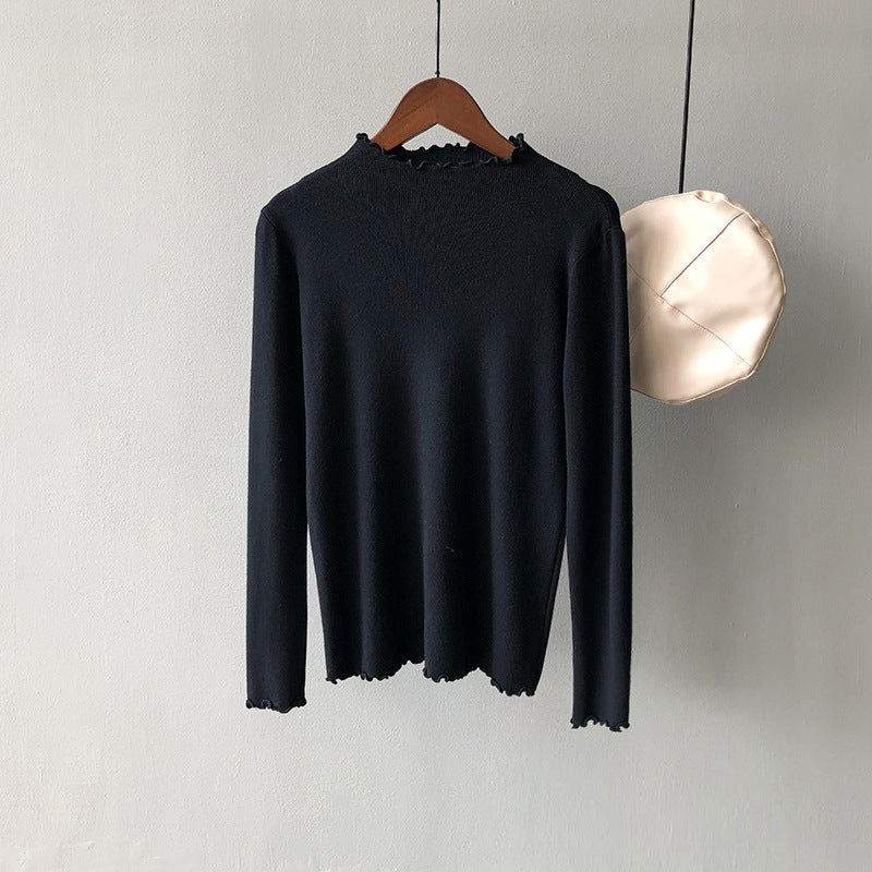 Korean Style Slim Bottoming Knitted Top Women