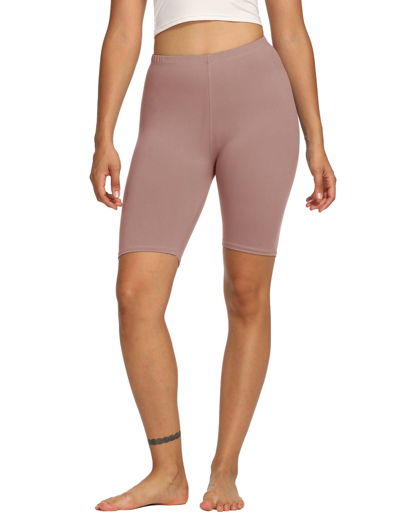 Biker Shorts, 8-inch Summer Shorts, Soft And Elastic, Suitable To Wear Under Dresses, For Training, Running, Cycling And Yoga