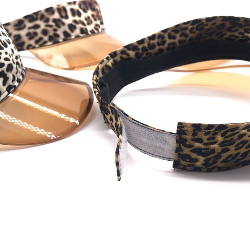 Leopard Print Sun Visor with Clear Brim Korean Style Personalized Leopard-print Brim Top Hat