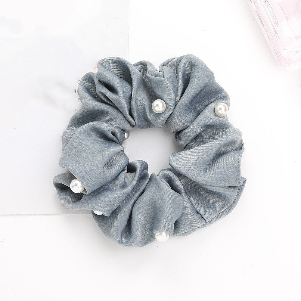 Elegant Faux Pearl Hair Scrunchie Creative rubber band fabric hair accessories hair ring