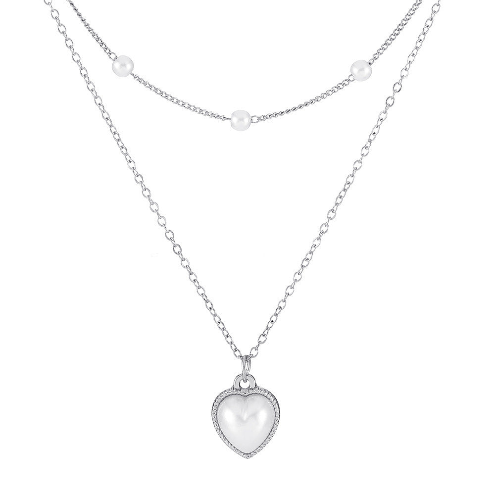 Pearl Necklace Double Layer Simple Women's