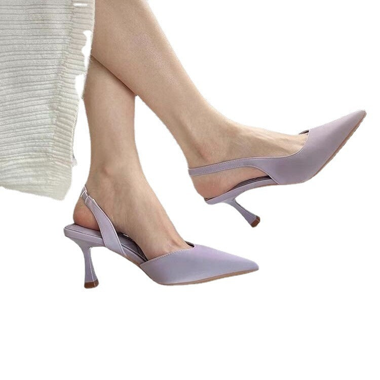 Closed Toe Back Strap Solid Color Shoes Sandals For Women's