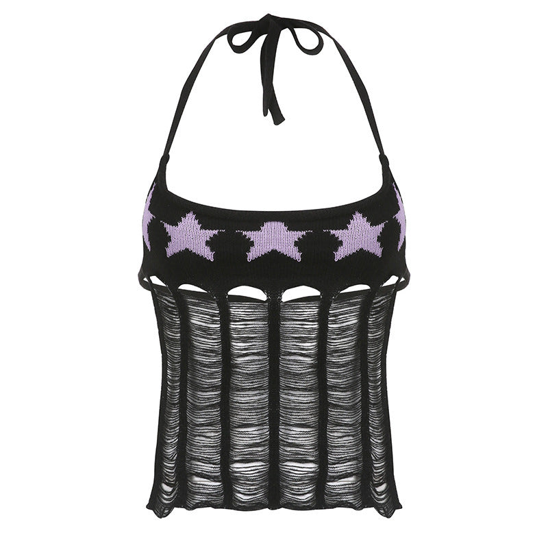 Spicy Girls Street Hip-hop Star Hollow Design Tank Top