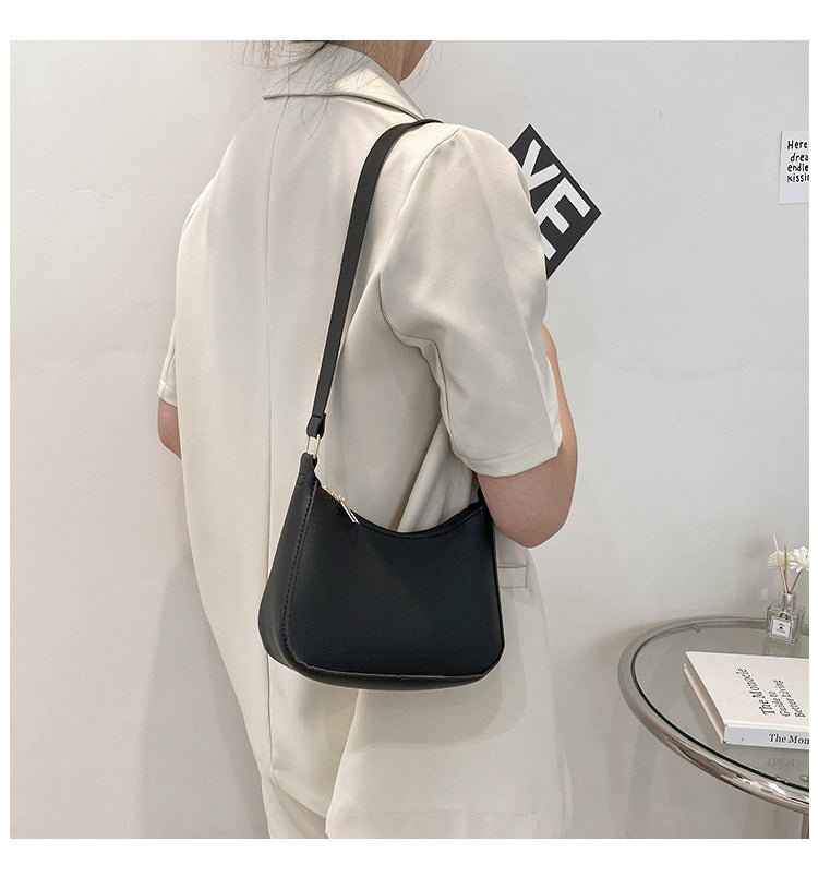 Elegant Faux Leather Small Shoulder Bag | Versatile & Compact Retro Portable Shoulder Underarm Bag Handbag