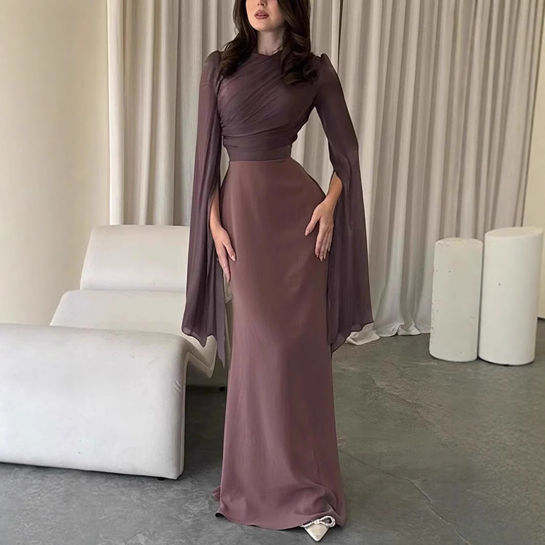 Fashion Temperament Crew Neck Slim Fit Dress For Women's