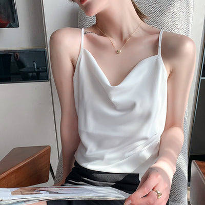Summer Sleeveless Ice Silk Collocation Suit For Outer Wear