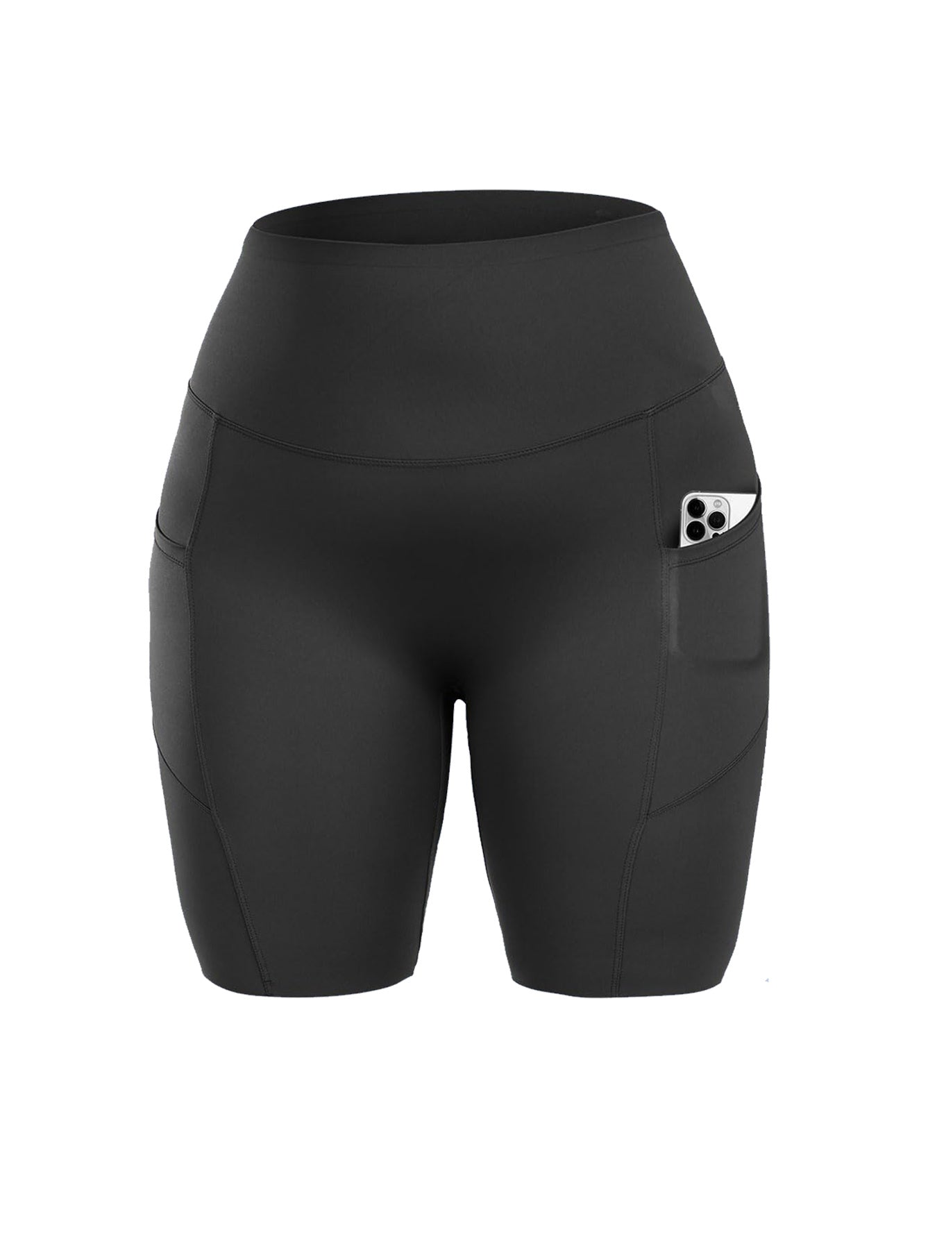 Shorts For Women With Pockets, Tummy Control High Waist Biker Yoga Athletic Belly-Contracting Spandex Yoga Shorts