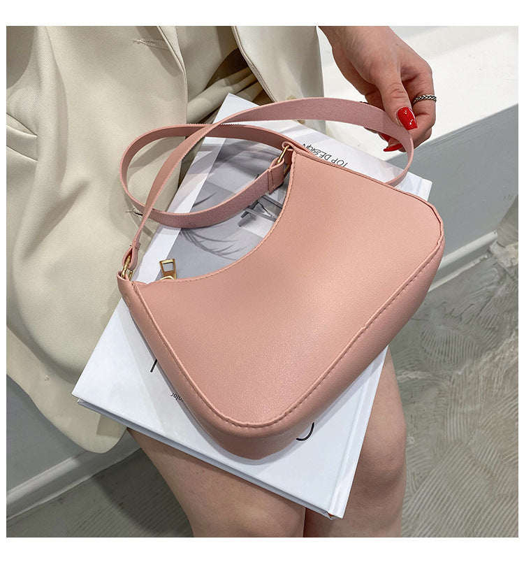 Elegant Faux Leather Small Shoulder Bag | Versatile & Compact Retro Portable Shoulder Underarm Bag Handbag
