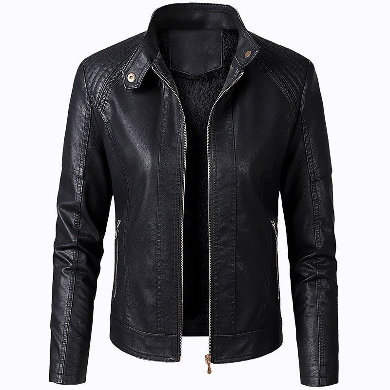 Long Sleeve Black Leather Jacket Pu Leather Women Short