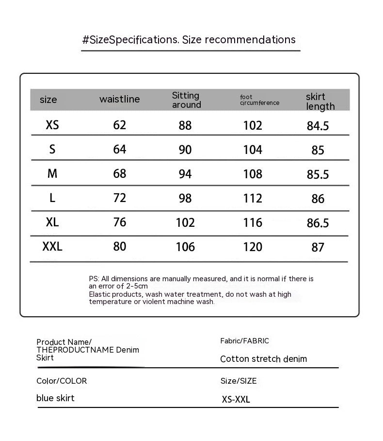 Front Slit High Waist Denim Skirt For Women