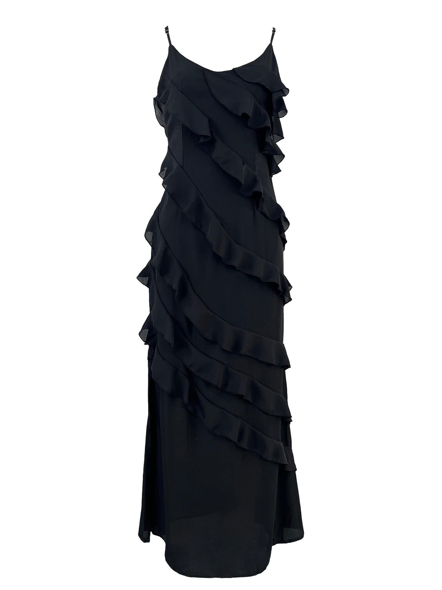 Chiffon Long With Suspender Elegant Party Wear Dress For Women's