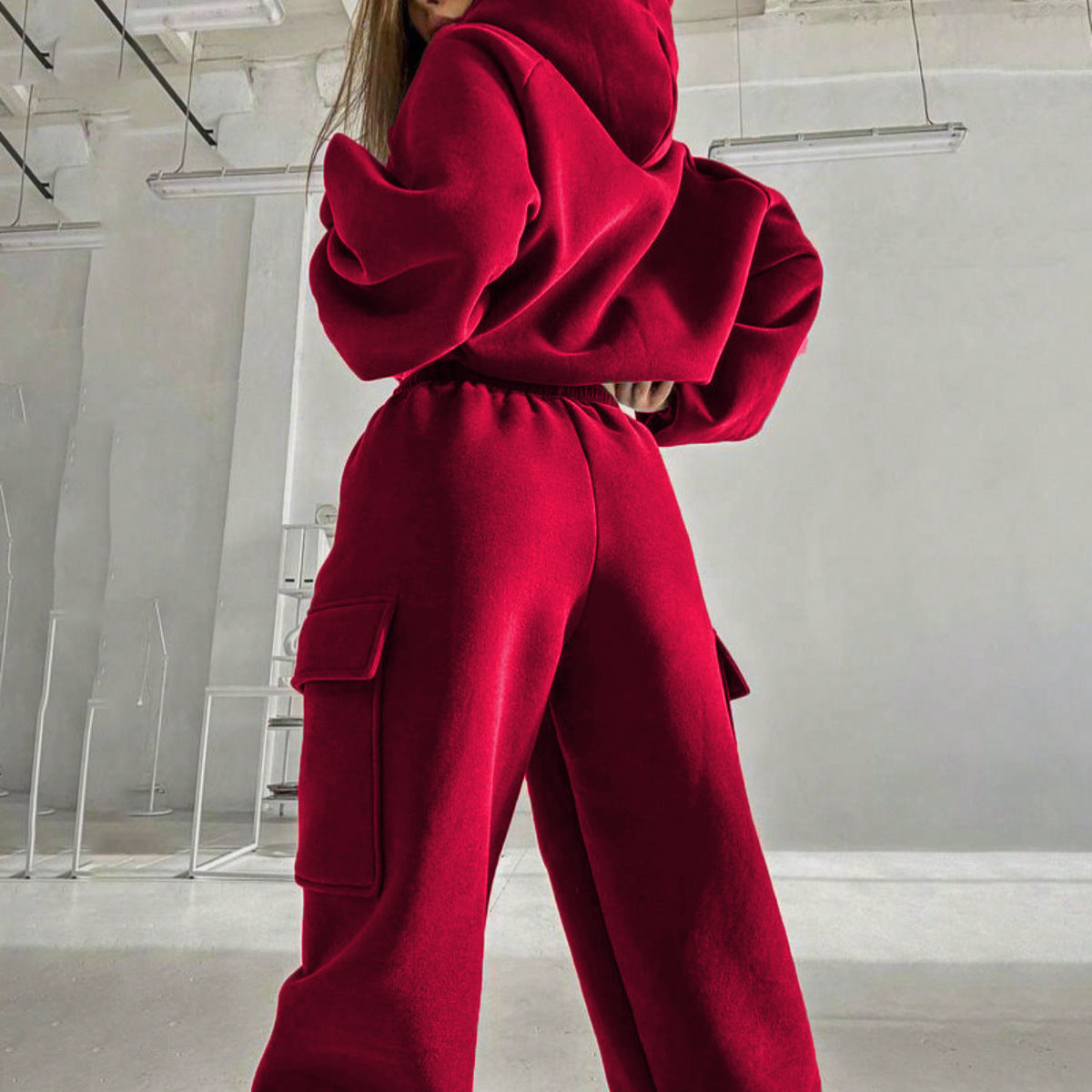 Solid Color Fashion Sports And Leisure Sweater Suit