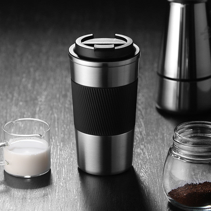 Portable Thermal Tumbler with Non-Slip Grip Coffee Mug Insulation Mug Ceramic Liner Portable Student Simple